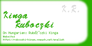 kinga ruboczki business card